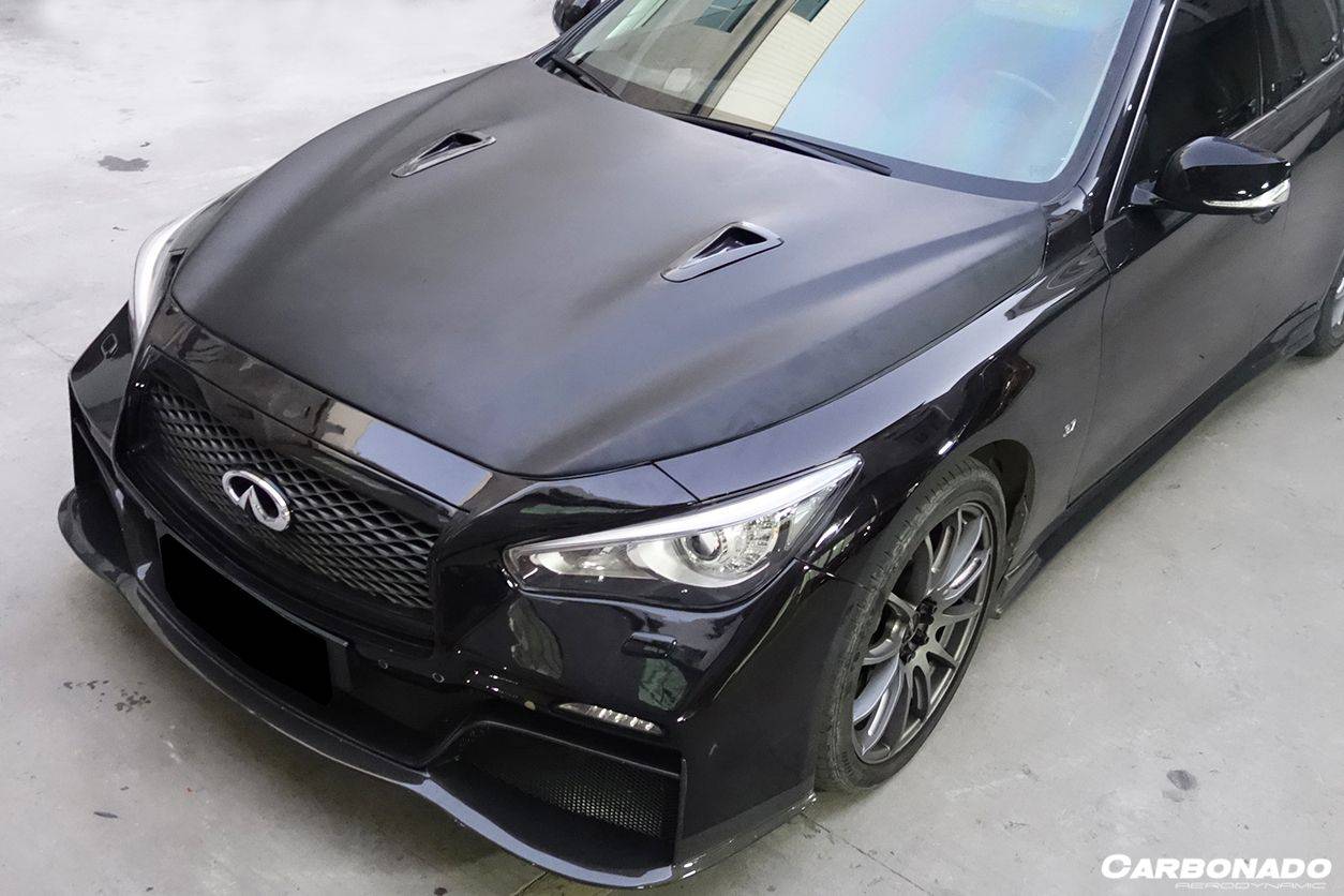 2014-2017 Infiniti Q50 Sedan EAU ROUGE Style Hood - Carbonado Aero