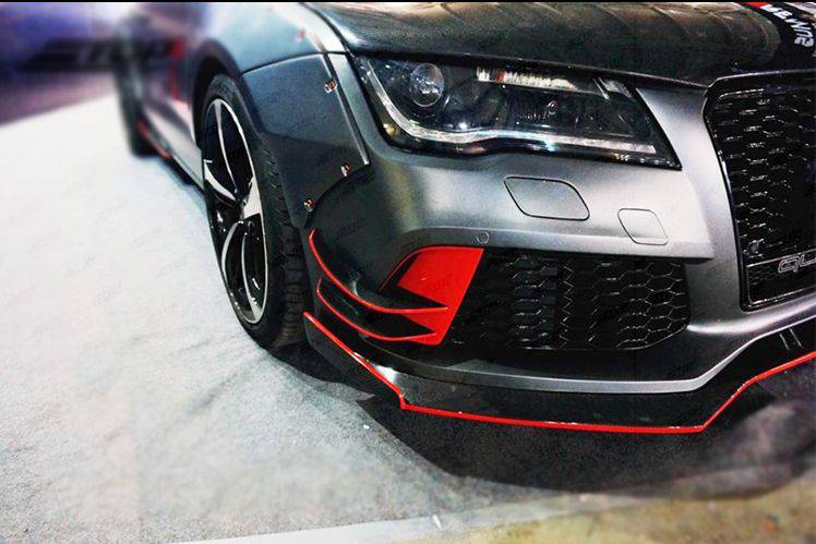 2015-2017 Audi RS7 BS Style Carbon Fiber Front Bumper Canards - Carbonado Aero