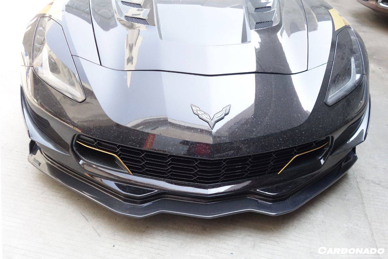 2013-2019 Corvette C7 Z51 Grandsport Z06 RK Style Front Lip - Carbonado