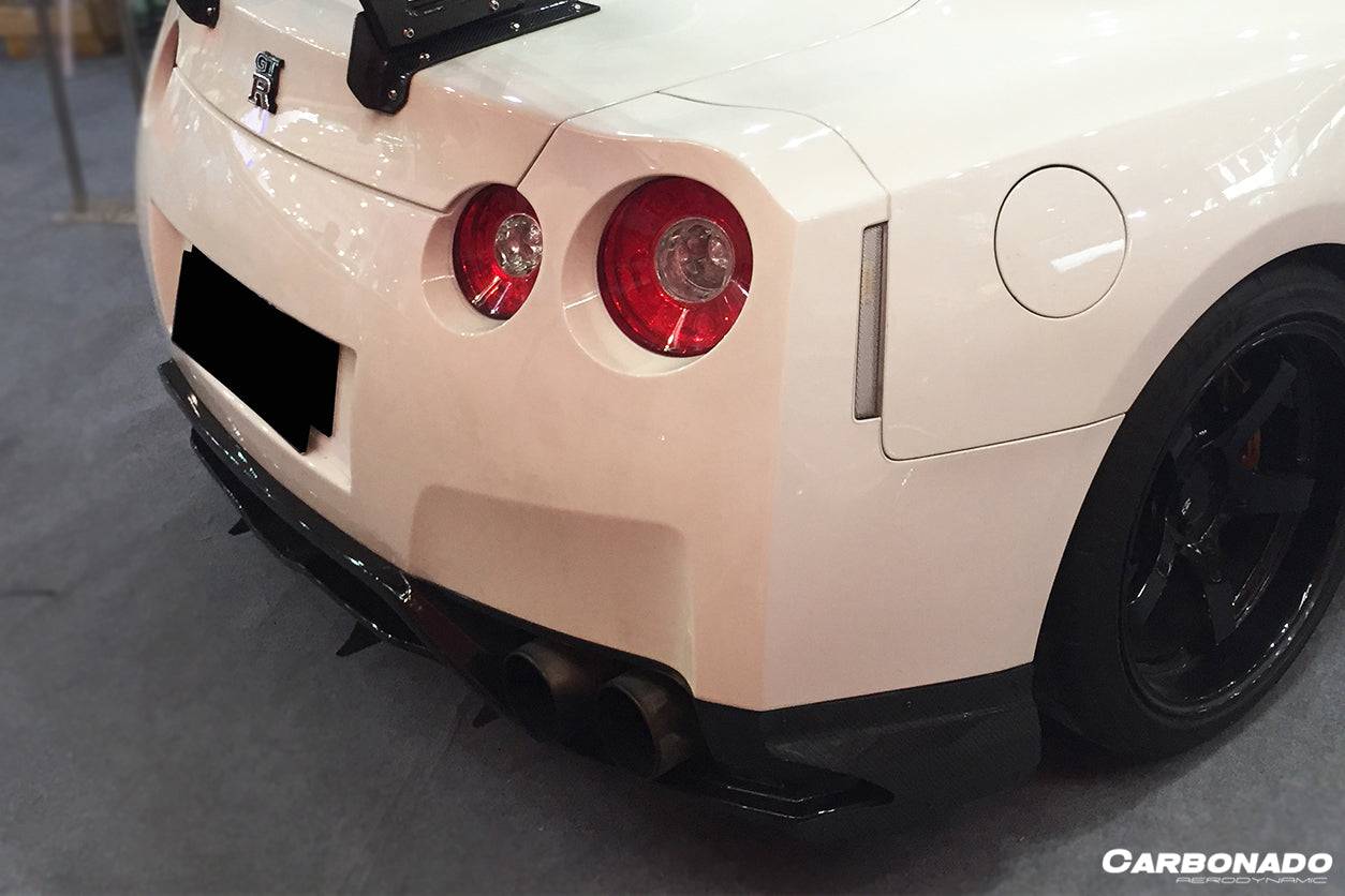 2012-2022 Nissan GTR R35 DBA/EBA VA Style Rear Diffuser Canards - Carbonado