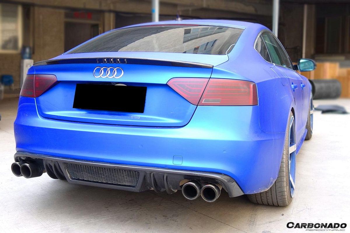 2009-2015 Audi A5 Sline S5 Sedan Sport Style Carbon Fiber Trunk Spoiler - Carbonado Aero