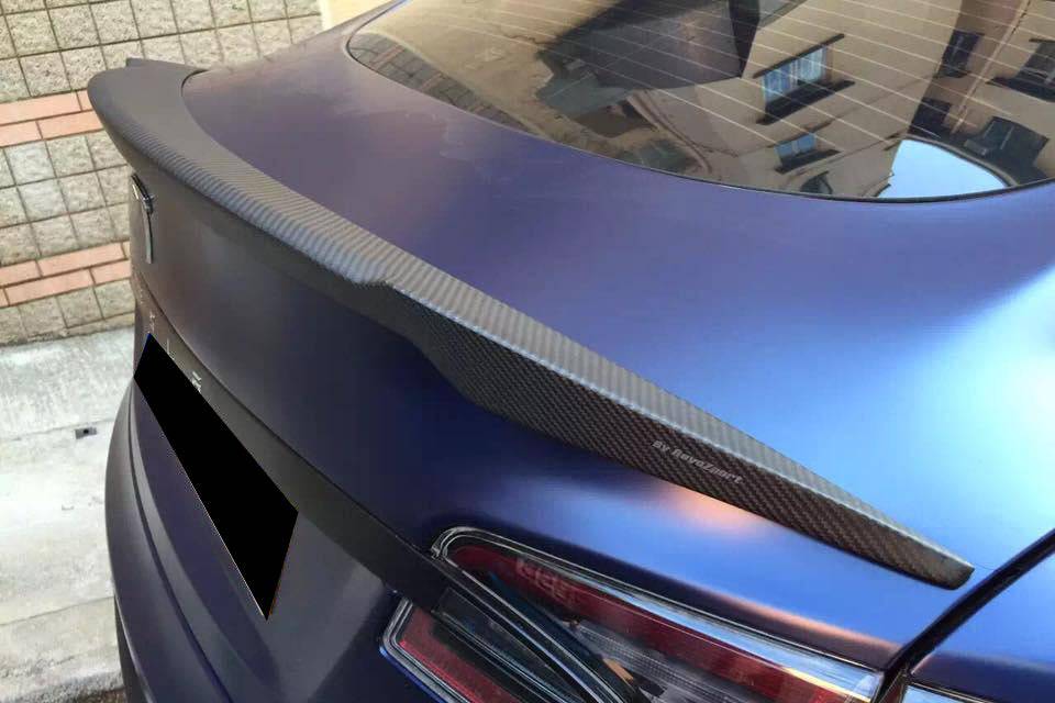 2012-2015 Tesla Model S RS Style Carbon Fiber Trunk Spoiler - Carbonado Aero