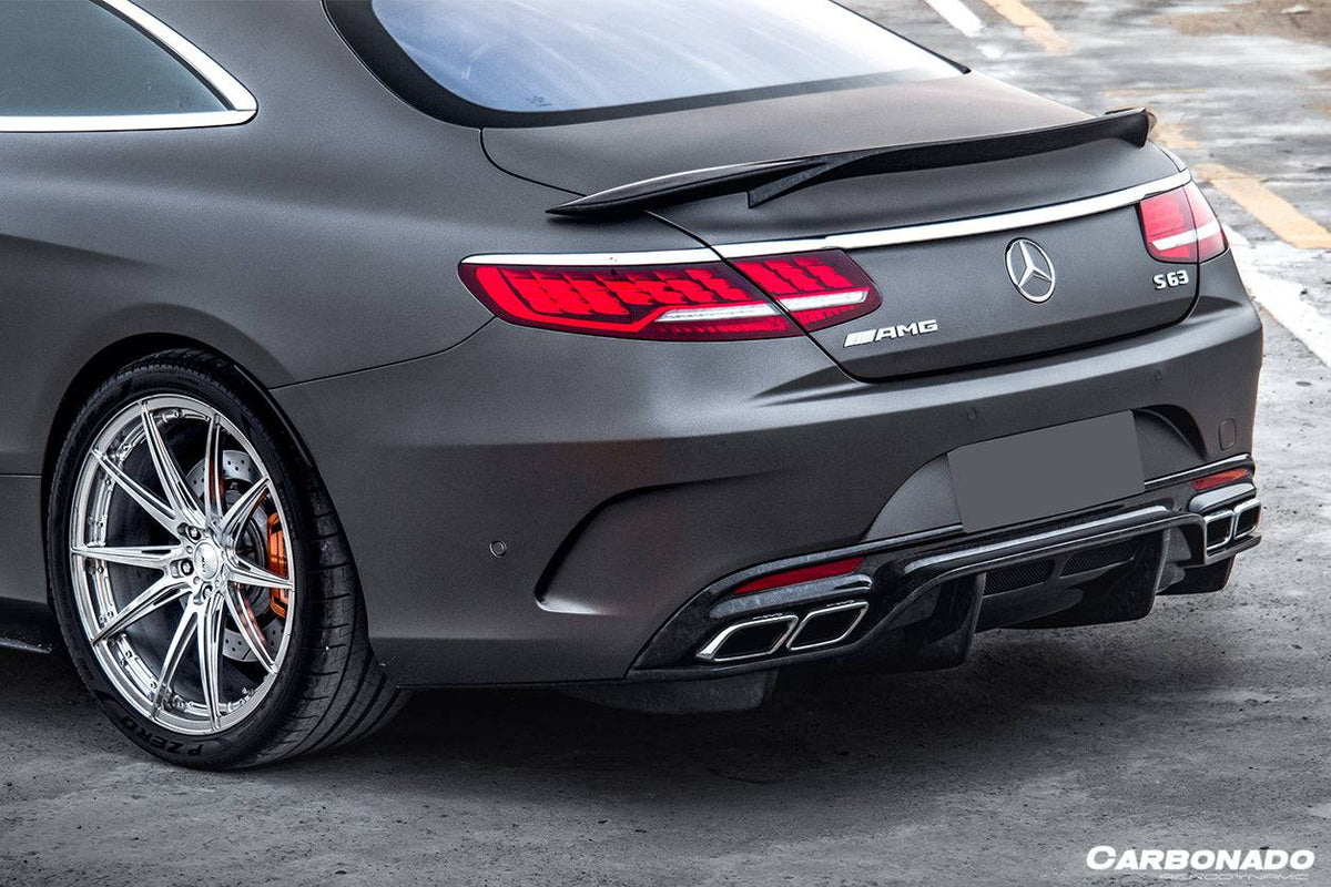 2014-2021 Mercedes Benz S63 S Class C217 Coupe RT Style Carbon Fiber Trunk Spoiler - Carbonado Aero