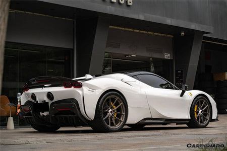 2020-UP Ferrari SF90 Stradale Assetto Fiorano Style DRY Carbon Fiber Trunk Spoiler - Carbonado Aero