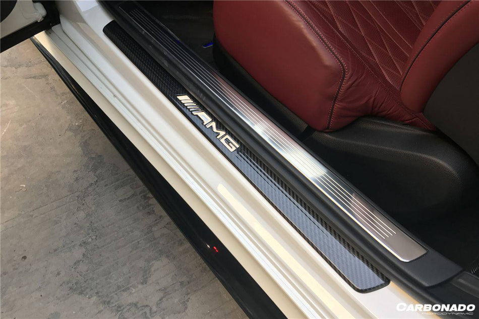 2014-2021 Mercedes Benz C217 S63/S65 AMG Coupe OE Style Dry Carbon Fiber Door Sills Steps Cover - Carbonado Aero