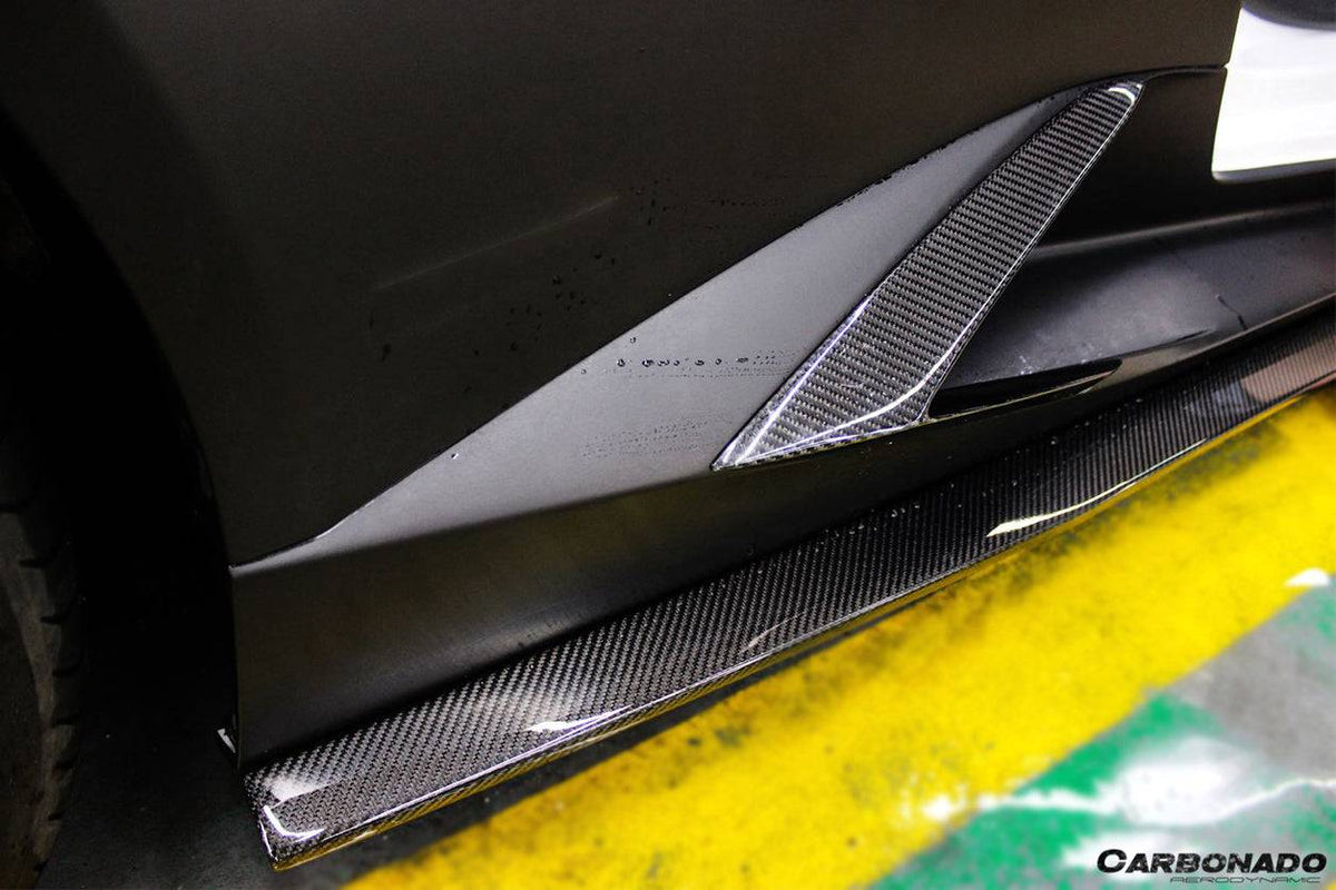 2015-2019 Lamborghini Huracan LP610 RZS Style Carbon Fiber Side Skirts Vent Canards - Carbonado