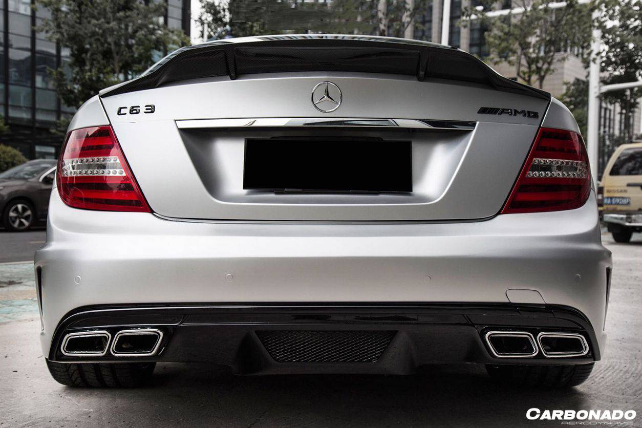 2008-2014 Mercedes Benz W204 C Class/ C63 AMG Sedan RT Style Carbon Fiber Trunk Spoiler - Carbonado Aero