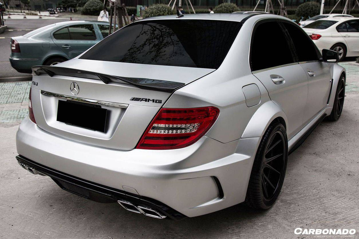 2008-2014 Mercedes Benz W204 C Class/ C63 AMG Sedan RT Style Carbon Fiber Trunk Spoiler - Carbonado Aero