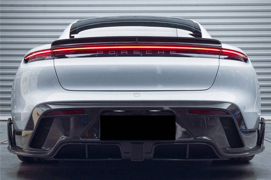 2019-2023 Porsche Taycan/4/4S/GTS/TURBO CADO Style Carbon Fiber Rear Diffuser