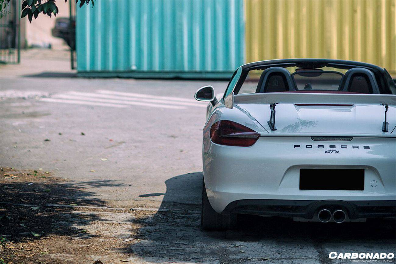 2012-2016 Porsche 981 Boxster/Cayman GT4 Style Trunk Spoiler - Carbonado