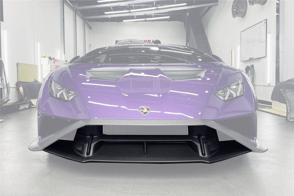 2021-2024 Lamborghini Huracan STO Dry Carbon Fiber Down Front Lip - Carbonado
