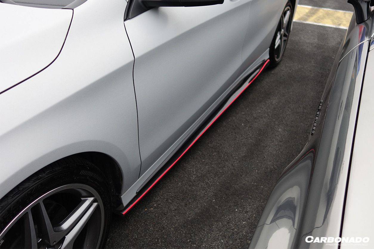 2014-2016 Mercedes Benz W117 CLA Sport / CLA45 AMG RZS Style Side Skirts Under Board - Carbonado