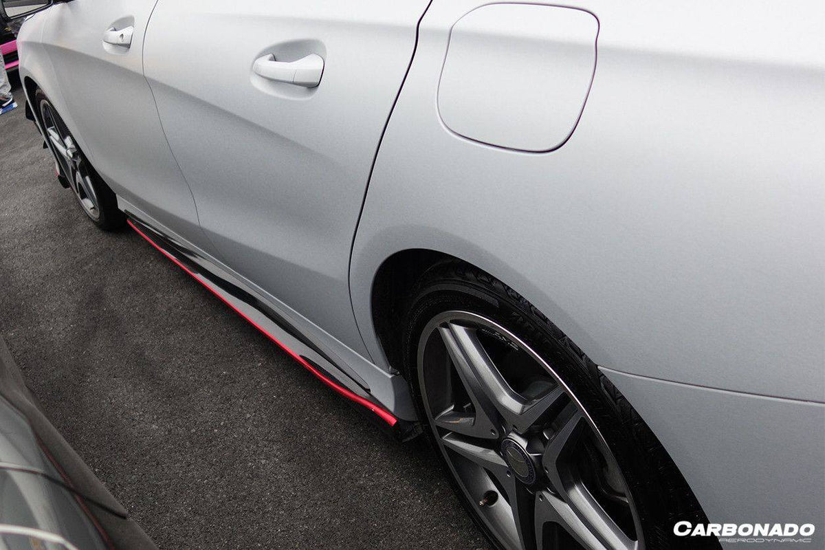 2014-2016 Mercedes Benz W117 CLA Sport / CLA45 AMG RZS Style Side Skirts Under Board - Carbonado Aero