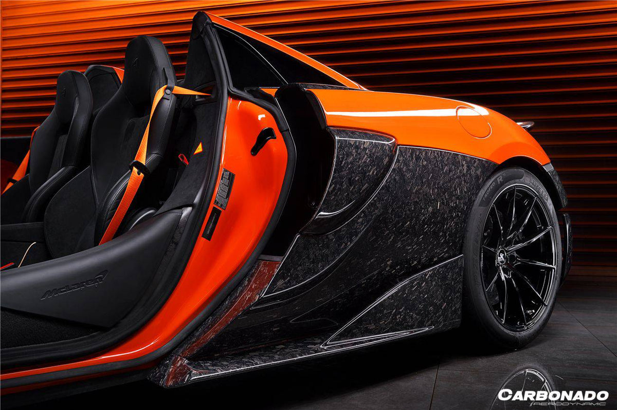  2018-2021 McLaren 600LT OEM Style Carbon Fiber Quarter Panel Side Scoops - Carbonado Aero