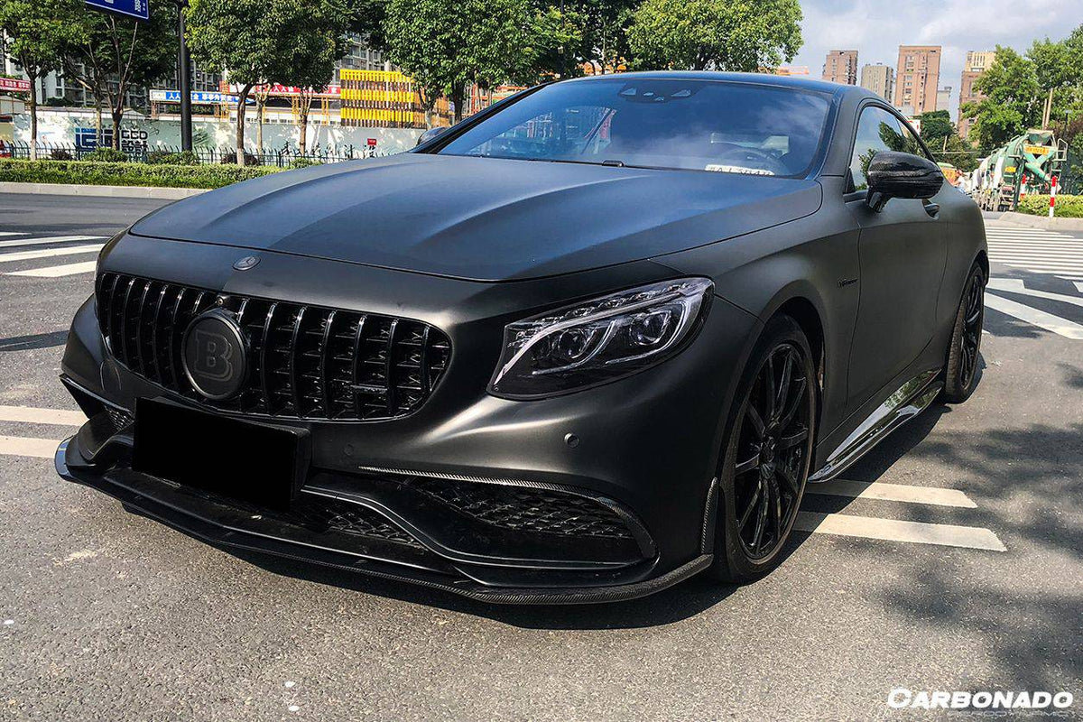 2014-2017 Mercedes Benz C217 S63/S65 AMG Coupe OE Style Carbon Fiber Front Bumper Outer Trim - Carbonado Aero