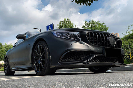 2014-2017 Mercedes Benz C217 S63/S65 AMG Coupe OE Style Carbon Fiber Front Bumper Outer Trim - Carbonado Aero