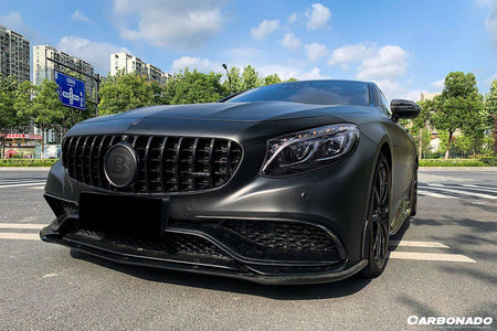 2014-2017 Mercedes Benz C217 S63/S65 AMG Coupe OE Style Carbon Fiber Front Bumper Outer Trim - Carbonado Aero