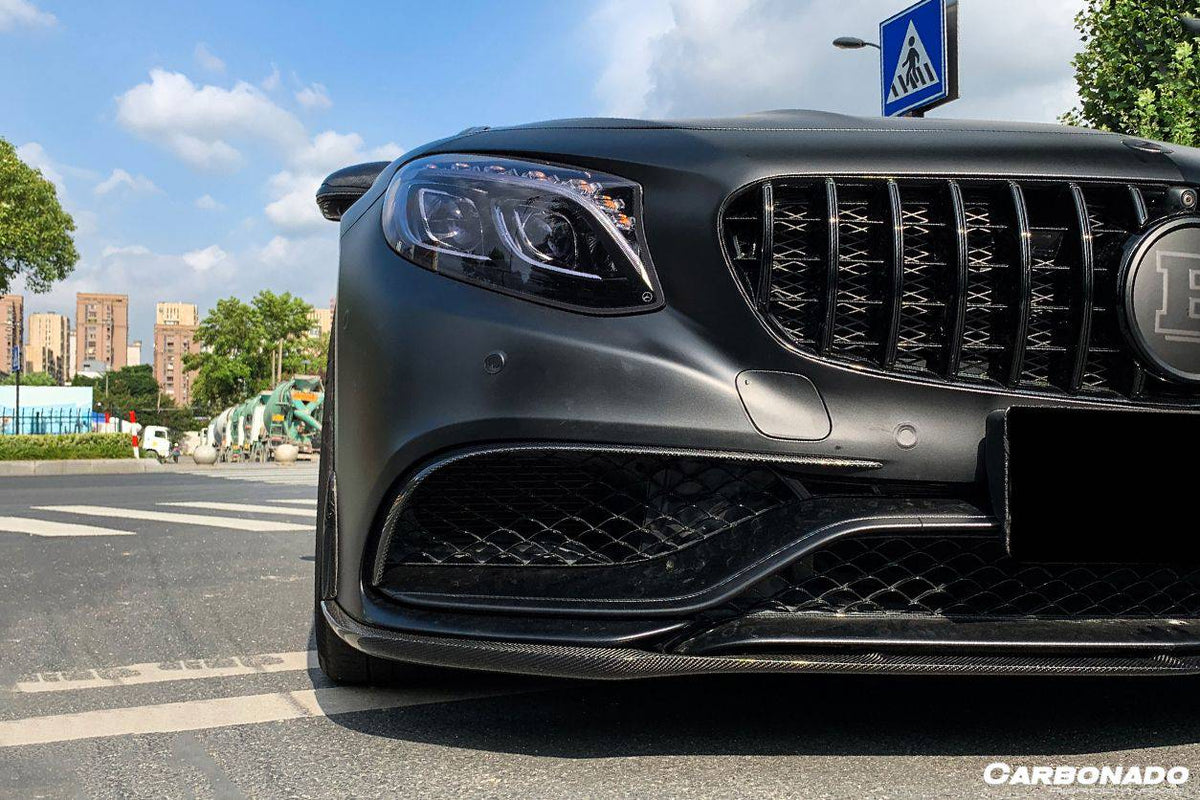 2014-2017 Mercedes Benz C217 S63/S65 AMG Coupe OE Style Carbon Fiber Front Bumper Outer Trim - Carbonado Aero